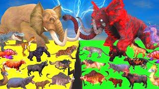 Prehistoric Animals Epic Battle Real Animals vs Lava Monster Mammals Animal Revolt Battle Simulator