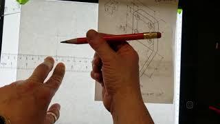 Hand Drawing Auxiliary View with Details, Part 1