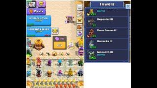 Wild Castle TD - Grow Empire - using 200 tokens to buy the 6th tower