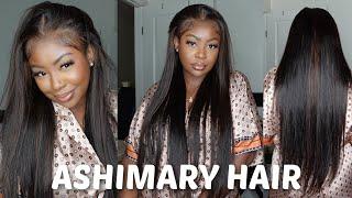 WOW!!! SUPER NATURAL  26" BROWN HIGHLIGHT 360 LACE WIG INSTALL | ASHIMARY HAIR