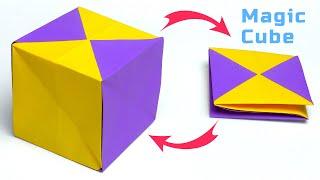 Easy origami Magic Cube Toy. How to make paper magic cube. DIY paper antistress fidget toy