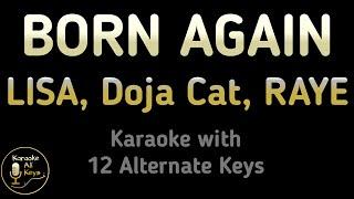 LISA ft. Doja Cat & RAYE - BORN AGAIN Karaoke Instrumental Lower Higher Male & Original Key