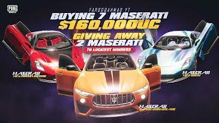 Buying 7 Maserati for $160,000 UC | 2 Maserati Giveaway |  PUBG MOBILE 