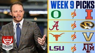 ESPN makes Picks for Week 9: Alabama beat Missouri; Vanderbilt stuns Texas; Texas A&M upsets LSU