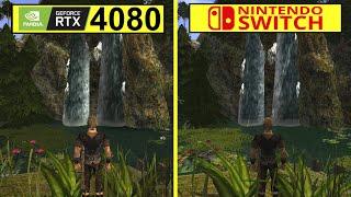 Gothic 2 Classic Nintendo Switch vs PC RTX 4080 4K Ultra Graphics Comparison | Remaster vs Original