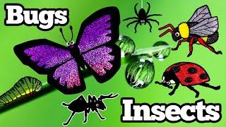 Let's Draw Bugs and Insects Together! | Drawing and Coloring with Glitter & Googly Eyes