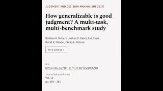 How generalizable is good judgment? A multi-task, multi-benchmark study | RTCL.TV