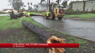 Checking the storm damage in El Granada