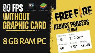 8gb ram pc 90 fps without graphics card| msi5 bluestacks5 fps boost 
