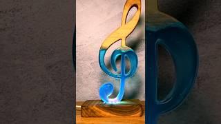 Epoxy Resin treble clef lamp #resinart