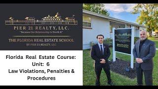 Florida Real Estate Course Unit 6 Review: Violations, Penalties & Procedures
