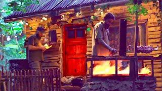 Recycling Stove construction in Farmhouse - Cooking meat on open fire