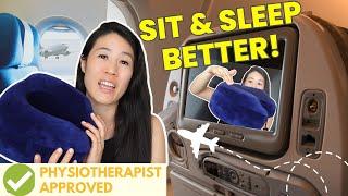 Physiotherapist shows the BEST way to sit on a plane (sleep better!)