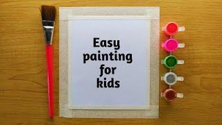 Easy Watercolor painting for kids, step by step tutorial, easy painting