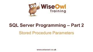 SQL Server Programming Part 2 - Stored Procedure Parameters