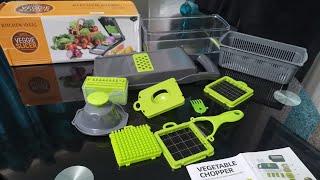 Vegetable Chopper,14-in-1 Kitchen Mandoline Vegetable Slicer Food Chopper |Mini Dicer Chopper Cutter