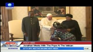 President Jonathan Meets With Pope Francis I At The Vatican