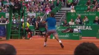 Rafael Nadal attempts to catch Gabashvili's Racquet