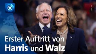 US-Präsidentschaftswahl: Harris und Walz treten erstmals zusammen auf