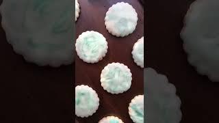 Mint Colored Icing Sugar Cookies #shorts #cookies #baking