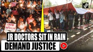 Junior doctors continue to protest in rain, demand justice for ‘Abhaya’ in Kolkata