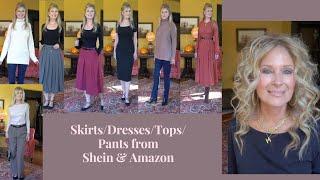 Fashionable At 69: Shopping Skirts, Dresses, Sweaters, Boots, Purse From Shein & Amazon