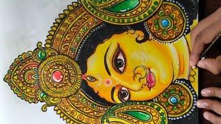 Ma Durga Drawing easy part-2 || Ma Durga drawing with oil pastel || Easy Devi Durga painting || CTW