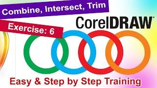 Combine intersect trim in Corel Draw Exercise No. 6 | YN Tutor