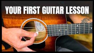 Your FIRST Guitar Lesson - START HERE- Play Your First Song