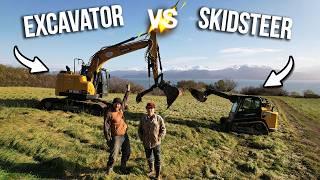 OTTO vs EIVIN equipment CHALLENGE || Kilcher beach road repair, Alaska last frontier