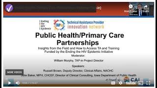 Public Health:  Primary Care Partnerships Webinar (Tap-in)