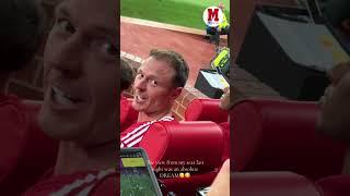 The fan enjoyed prime seats behind Erik ten Hag at Old Trafford.