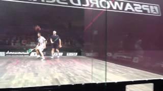 Azlan Iskandar vs. James Willstrop 2011-2012 World Series Finals frontwall view