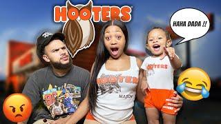 I TOOK MY DAUGHTER TO WORK AT HOOTERS PRANK ON BOYFRIEND **HILARIOUS**