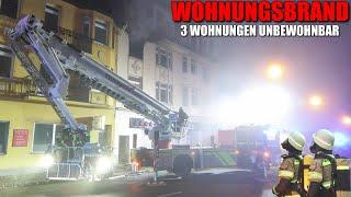 [STADTALARM FEUERWEHR HAAN!] - Wohnungsbrand in einem Mehrfamilienhaus ~ 3 Wohnungen unbewohnbar -