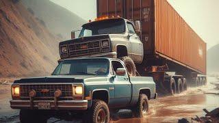 Chevrolet Blazer | towing Caterpilar cantiner | Snow runner