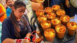 Viral Couple Selling Kulhad Pizza || Fresh Bites || Street food INDIA || Anshu Yadav