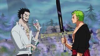 Zoro's reaction after holding Mihawk's Yoru sword in One Piece