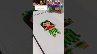 Lilo pixel art | easy pixel art ideas #art #pixelart #tutorial #youtubeshorts #viralvideo #stitch