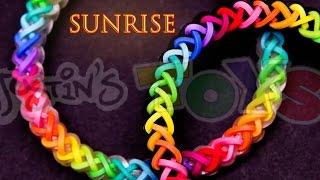 How to Make a Sunrise #justinstoyshybrid Rainbow Loom Bracelet Tutorial