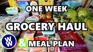 One Week Grocery Haul PLUS FAMILY FRIENDLY WW Meal Plan Menu! Weight Watchers  Points Included!