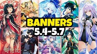 NEW UPDATE!! 5.4-5.7 BANNER ROADMAP! FURINA, WRIOTHESLEY, SKIRK, COLUMBINA & MORE- Genshin impact