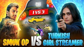 1v3 Live ReactionTurkish Girl Streamer VS Smuk Op PUBG MOBILE