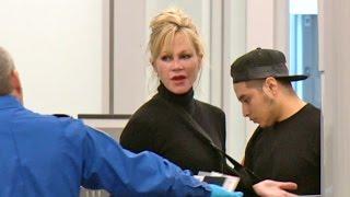 Injured Melanie Griffith Goes Through LAX TSA With Her Arm In A Sling