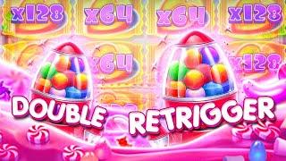 DOUBLE RETRIGGER ON SUGAR RUSH 1000... INSANE! (30 SPINS)