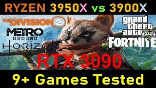 AMD Ryzen 3950X vs 3900 + RTX 3090 | 9+ Games Tested Benchmarks // Nvidia + Ryzen