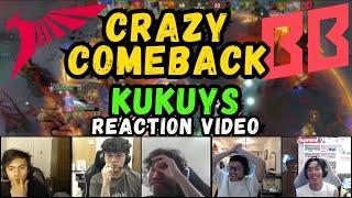 CRAZY COMEBACK!!!! | LAST 10MINS OF GAME 2 TEAM KUKUYS REACTION VIDEO | TI13