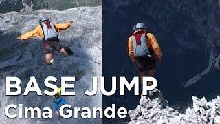 Tre Cime Di Lavaredo Cima Grande voie normale Base jump escalade alpinisme montagne Dolomites Italie