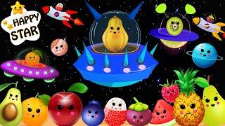 Fruits with Space Dance Party - Space Adventure with Fruits - Cartoon Dance video