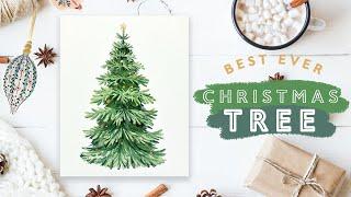 My BEST EVER Watercolour Christmas Tree Tutorial!